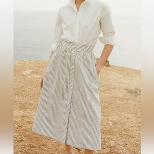 Tuckernuck Linen Stripe Cora Skirt, NWT, M